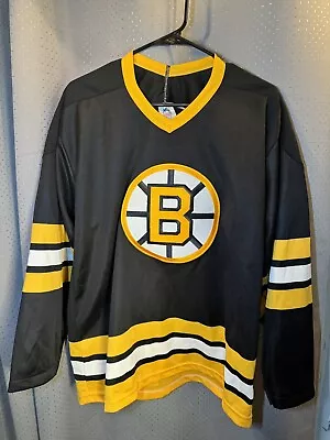 Vintage 80s 90s Boston Bruins Hockey Jersey CCM Medium Maska Black Happy Gilmore • $99.99