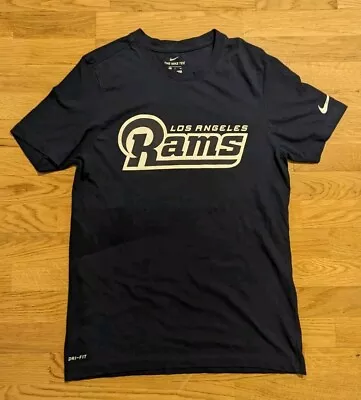 NIKE DRI-FIT LOS ANGELES RAMS BLUE T-SHIRT The Nike Tee NFL Top Mens Size Small • £3.50