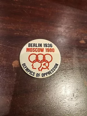 Vintage Rare Moscow 1980 & Berlin 1936 Olympics Pin Olympics Of Oppression • $18