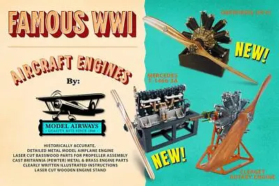 Model Airways Historic Aircraft 3 Engine Collection Wood & Metal Model Kits • $139.99