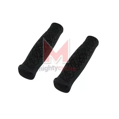 MTB Handlebar Grips Lines Black Vintage Style Mountain Bike Lowrider BMX Bicycle • $10.49