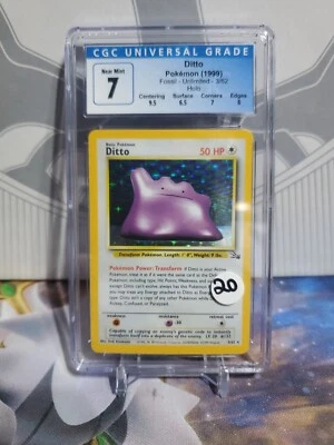 $20 • Buy Ditto (1999) Pokemon Fossil Holo 3/62 CGC 7