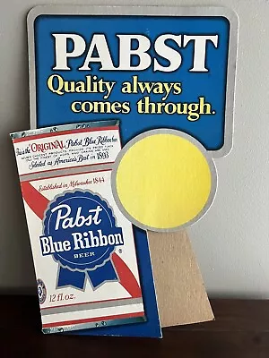 Vintage Pabst Blue Ribbon Beer Cardboard Easel Sign Advertisement NOS • $34.95