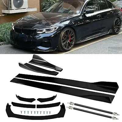 Front Bumper Lip Spoiler Splitter+Side Skirt+Rear Lip For 3 Series F10 F30 F32 • $79.99