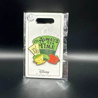 Disney Mad Hatter Hat Enamel Flair Pin It's Always Tea Time Alice In Wonderland  • $5.99