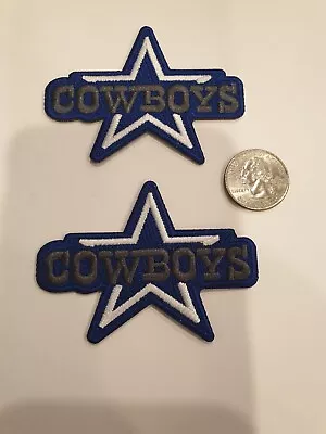 (2 ) Dallas Cowboys Vintage Embroidered Iron On PATCH LOT Patches 3 X 2.25   • $9.50