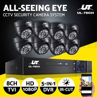 UL-tech CCTV Camera Home Security System 8CH DVR 1080P  IP Long Range • $183.95