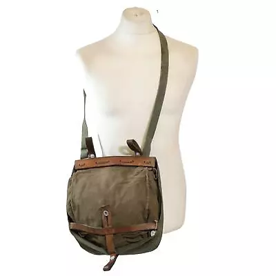 £24.99 • Buy Genuine Vintage Swiss Army Surplus Canvas And Leather Bread Shoulder Bag