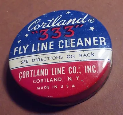 Cortland 333 Fly Line Cleaner Tin - Vintage 1930's For Fly Fishing Full Tin • $9