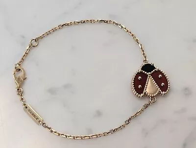 VAN CLEEF & ARPELS 18K Rose Gold Carnelian Onyx Lucky Spring Open Wing Lady Bug • $1199