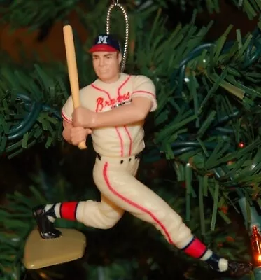 Eddie Mathews Milwaukee Braves 4  Christmas Tree Ornament Baseball Cream Uniform • $10