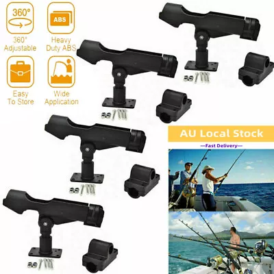 4PCS Adjustable Kayak Boat Fishing Rod Holder 360 Degree Swivel Side Mount Kit • $42.99