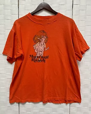 Vintage Mustang Ranch Shirt Mens XL Orange 1978 Wild Horse Ride Nevada RARE 70s • $67.99