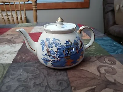 Vintage Gibson Staffordshire England Blue Willow Mandarin Teapot Fine China... • $25