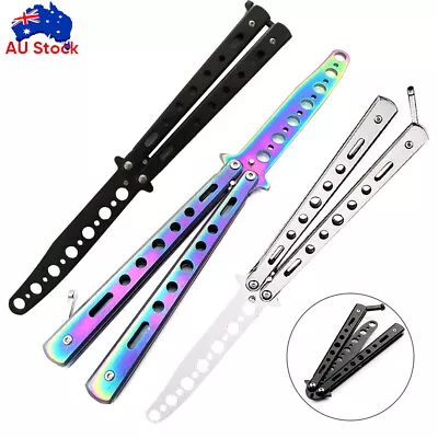 Rainbow Butterfly Toy Knife Metal Folding Practice Trainer Training Tool • $11.58