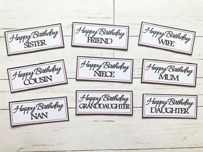 £1.75 • Buy 18 Happy Birthday Female Relatives Card Making Banners Embellishments Toppers