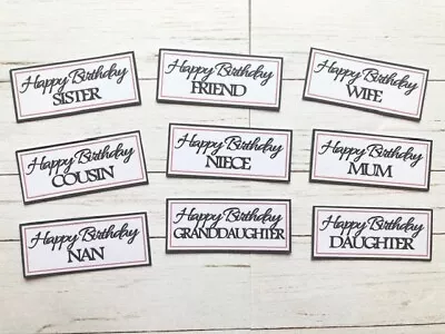 £1.75 • Buy 18 Happy Birthday Female Relatives Card Making Banners Embellishments Toppers