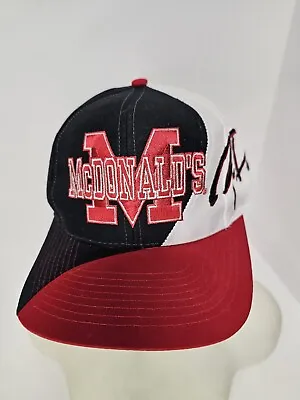 Rare Vintage McDonald's Snapback Hat Red Black & White Color Blockhead To Toe  • $29.99
