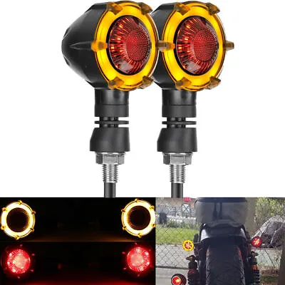 2x Motorcycle LED Amber Turn Signals Indicator Lights Red Running Light For BMW • $9.88