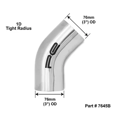 £22.14 • Buy 45 90 Degree 304 Stainless Steel 1D Satin Mandrel Exhaust Pipe Bend Elbow