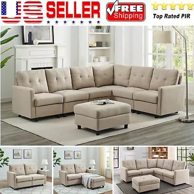 Modern Sectional Modern Sofa Set Couch Microsuede Reversible Chaise Ottoman USA • $125.99