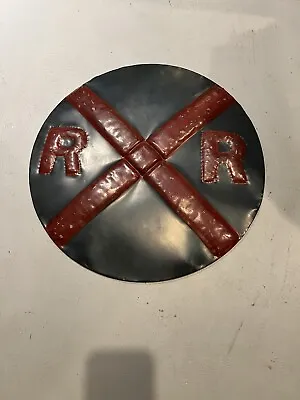 16” Round Metal Railroad Sign • $49