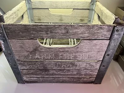 Chester Illinois Dairy Farm Fresh Milk Wood Metal Antique Crate Box Old • $60