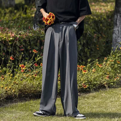 Men's Vintage Hip Hop Trousers Drape Harem Pants Oversize Wide-Leg Casual Pants • $37.99