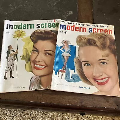 Modern Screen Magazine Lot Of 2 1948 And 1950 • $4.18