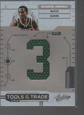 Brandon Jennings 2010-11 Absolute Memorabilia Tools Of The Trade Jersey #2  /99 • $4