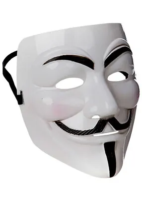 V For Vendetta Style Plastic Anonymous Fancy Dress Movie Cosplay Mask • £9.49