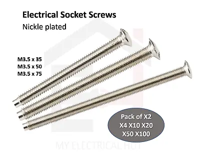 £1.99 • Buy M3.5 Raised Head Countersunk Electrical Plug Socket Screws Nickle Plated 