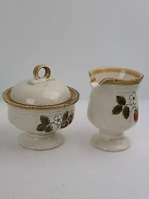 Mikasa Strawberry Festival Creamer Pitcher And Sugar Bowl Pattern EB 801/EB 802 • $29.98