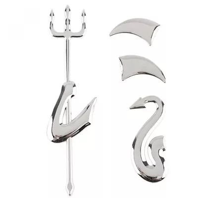 3D Sliver Color Emblem Demon Car Logo Decal Sticker Chromed PVC Car Badge 2PCS • $5.21