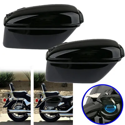 22L Motorcycle Saddle Bags Rear Side Cases Hard Trunk Side Box Universal Glossy • $97