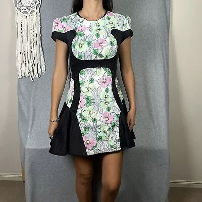 Alice McCall Monte Carlo Mini Dress Size 10 Suit 8 Multicoloured Floral Flared • $75