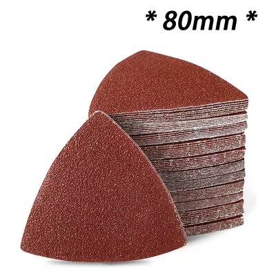 $10.18 • Buy 80mm Hook And Loop Delta Sanding Sheets Triangular Detail Sandpaper Pads 
