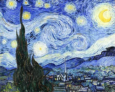 Starry Night By Vincent Van Gogh Giclee Museum Size Repro On Canvas • $149.95