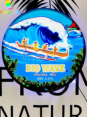 $139.09 • Buy Kona Big Wave Golden Ale LED 3D Neon Sign 20 X20  Light Beer Bar Lamp Wall Decor