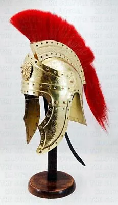 Medieval Roman Imperial Guard Praetorian Helmet With Red Plume Costume LARP Gift • $243.39