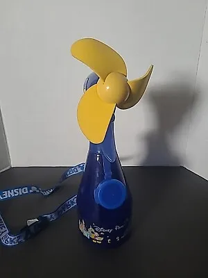 Disney Parks Misting Water Spray Bottle With Fan And Blue Lanyard  • £14.48