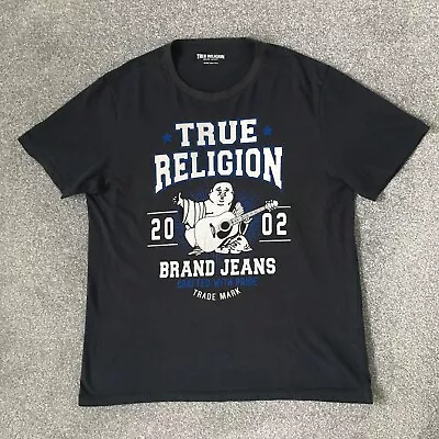 £16 • Buy True Religion Buddha Star T Shirt Mens 2XL XXL Black Guitar Short Sleeved VGC