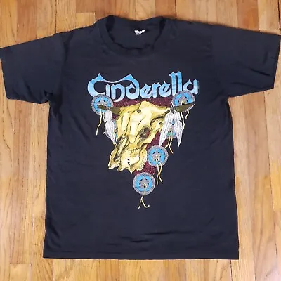 Vintage Cinderella 1988-89 Long Cold Winter Tour Band Concert T-Shirt 80s Size L • $99.99