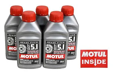 $52.60 • Buy Motul 100951 DOT 5.1 Non-Silicone Brake Fluid 5 Pck With Premium Motul Sticker