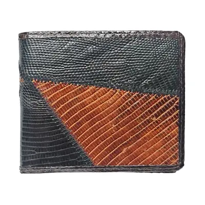 Men's Wallet Bifold Black Brown Genuine Monitor Lizard Combi Snake Skin • $20