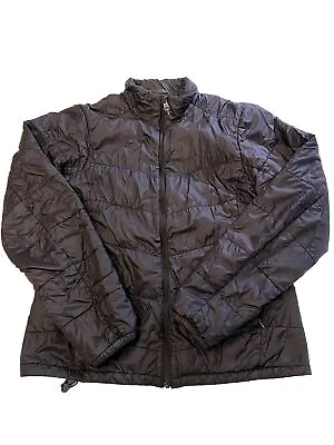 Womens IBEX Dark Purple Insulated Wool Aire Light Puffer Jacket Sz S/M • $134.99