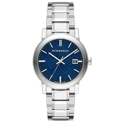 $179.99 • Buy Brand New Burberry  BU9031 Blue Check Dial Stainless Steel 38 Mm Unisex Watch