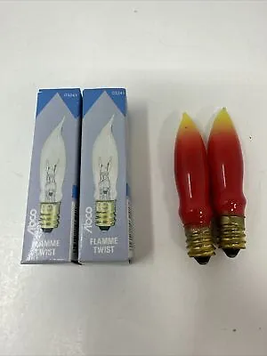 (4) Vintage Bulbs For Christmas Lamp Holiday Candles 7.5V Flame Abco NIP • $10.88