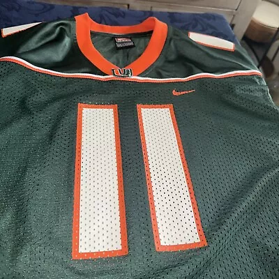 Preowned Nike NCAA Miami Hurricanes #11 Football Jersey Size L • $30