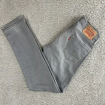 £25.19 • Buy LEVI'S 511 Grey Soft Denim Slim Straight Jeans Mens W30 L32 Cuffs 7  VGUC